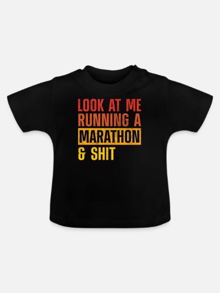 Marathonläufer - Baby Bio-T-Shirt mit Rundhals - Schwarz