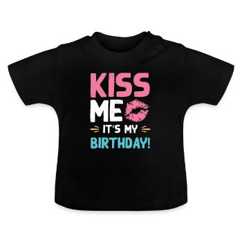 Anniversaire de Kiss Me - T-shirt bio col rond Bébé - noir - Devant