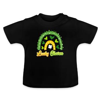 Porte-bonheur Saint-Patrick - T-shirt bio col rond Bébé - noir - Devant