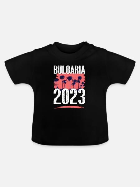 Bulgarien 2023 - Baby Bio-T-Shirt mit Rundhals - Schwarz