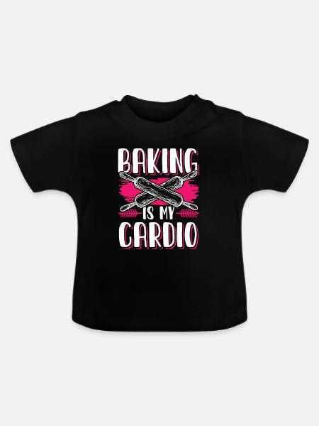 backen cardio - Baby Bio-T-Shirt mit Rundhals - Schwarz
