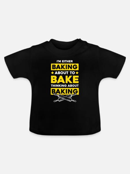 backen bäcker - Baby Bio-T-Shirt mit Rundhals - Schwarz