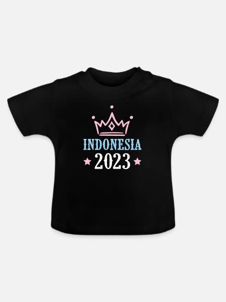 Indonesia 2023 - Baby Bio-T-Shirt mit Rundhals - Schwarz