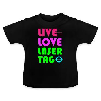 Lasertag, Laser - Baby Bio-T-Shirt mit Rundhals - Schwarz - Vorne