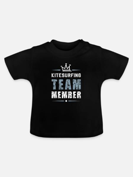 Kitesurfing Team - Baby Bio-T-Shirt mit Rundhals - Schwarz