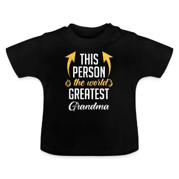 La meilleure grand-mère du monde Super grand-mère Mamie - T-shirt bio col rond Bébé - noir - Devant