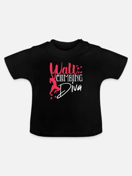 Wandkletterer, Wandklettern - Baby Bio-T-Shirt mit Rundhals - Schwarz