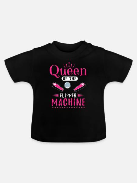 Flipper-Arcade-Spieler - Baby Bio-T-Shirt mit Rundhals - Schwarz