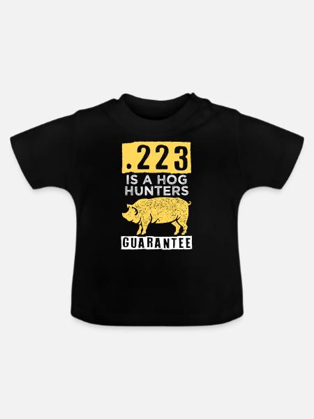 Schweinejagd, Wildschweinjäger - Baby Bio-T-Shirt mit Rundhals - Schwarz
