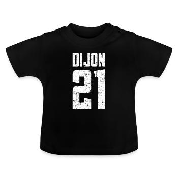 Dijon 21 Frankreich Kennzeichen - Baby Bio-T-Shirt mit Rundhals - Schwarz - Vorne