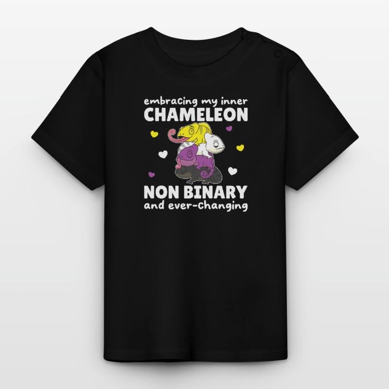 Nonbinary Chameleon Flag Pride LGBTQ Non Binary Baby Organic T-Shirt with Round Neck