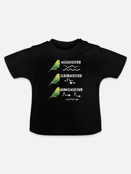 Wellensittich Teilchensittich Quantensittich - Baby Bio-T-Shirt mit Rundhals - Schwarz