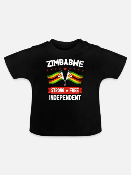 Simbabwe - Baby Bio-T-Shirt mit Rundhals - Schwarz