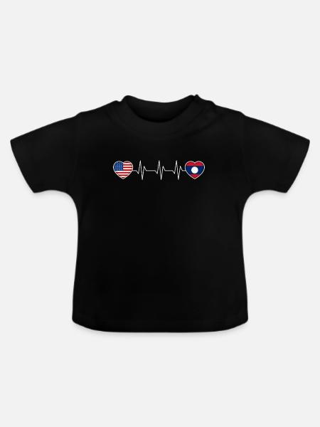 Laos - Baby Bio-T-Shirt mit Rundhals - Schwarz