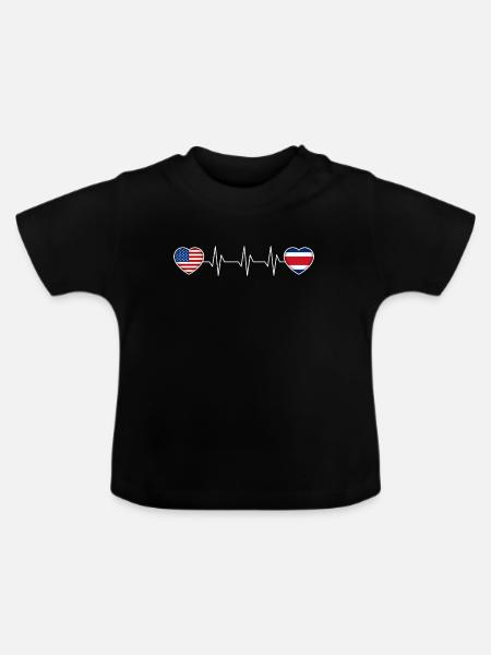 Costa Rica - Baby Bio-T-Shirt mit Rundhals - Schwarz