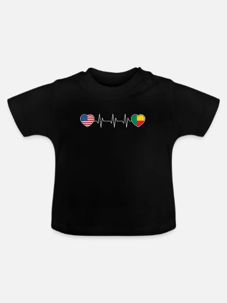 Benin - Baby Bio-T-Shirt mit Rundhals - Schwarz