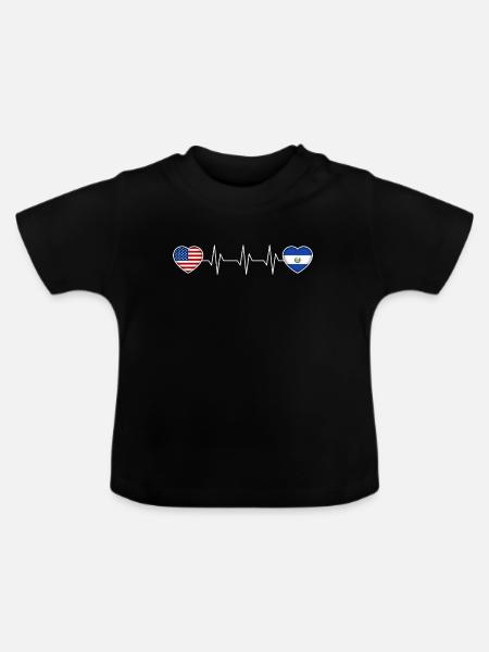 El Salvador - Baby Bio-T-Shirt mit Rundhals - Schwarz