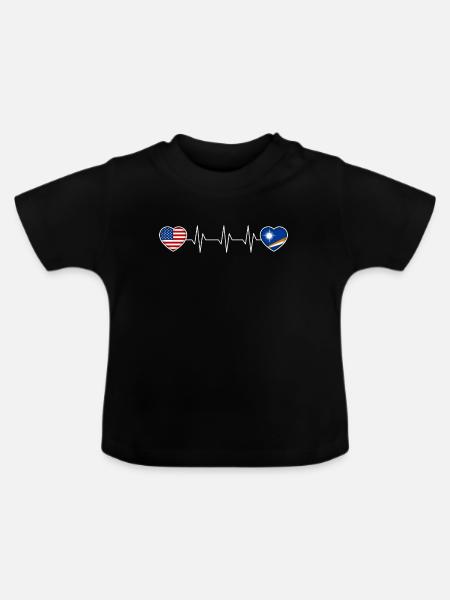 Marshallinseln - Baby Bio-T-Shirt mit Rundhals - Schwarz