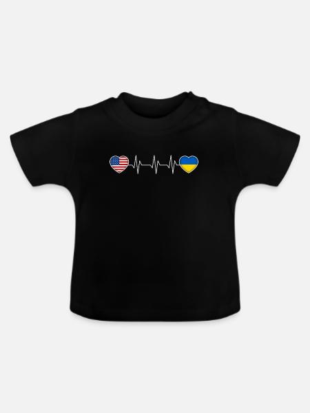 Ukraine - Baby Bio-T-Shirt mit Rundhals - Schwarz