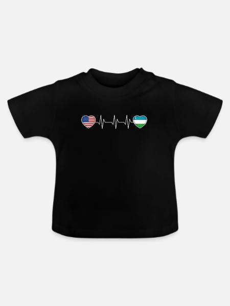 Usbekistan - Baby Bio-T-Shirt mit Rundhals - Schwarz