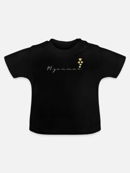 Myanmar - Baby Bio-T-Shirt mit Rundhals - Schwarz