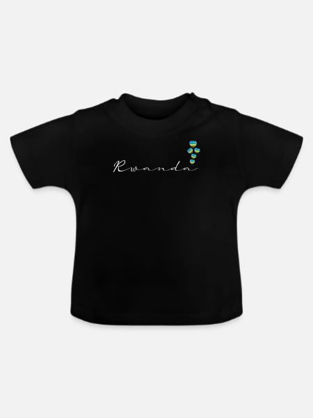 Ruanda - Baby Bio-T-Shirt mit Rundhals - Schwarz