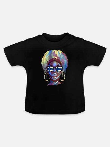Finnland - Baby Bio-T-Shirt mit Rundhals - Schwarz