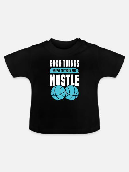 hustle basketball - Baby Bio-T-Shirt mit Rundhals - Schwarz