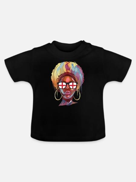 England - Baby Bio-T-Shirt mit Rundhals - Schwarz