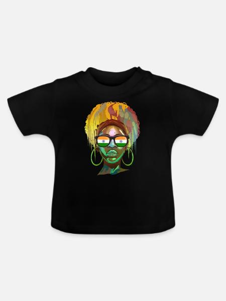 Indien - Baby Bio-T-Shirt mit Rundhals - Schwarz