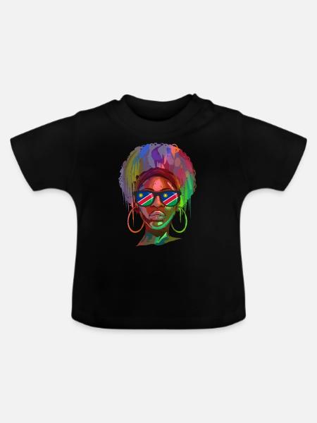 Namibia - Baby Bio-T-Shirt mit Rundhals - Schwarz