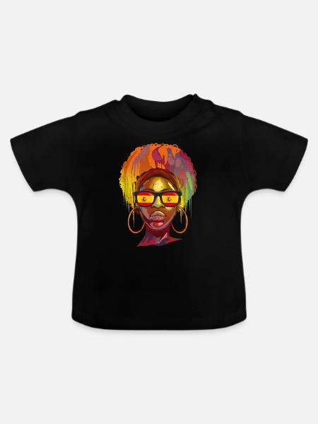 Spanien - Baby Bio-T-Shirt mit Rundhals - Schwarz