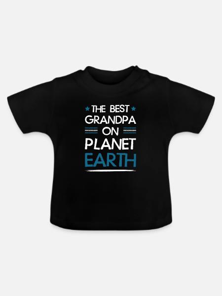 Bester Opa Spruch - Baby Bio-T-Shirt mit Rundhals - Schwarz
