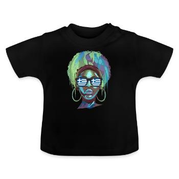 Grèce - T-shirt bio col rond Bébé - noir - Devant