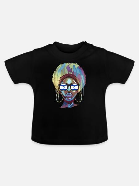 Israel - Baby Bio-T-Shirt mit Rundhals - Schwarz