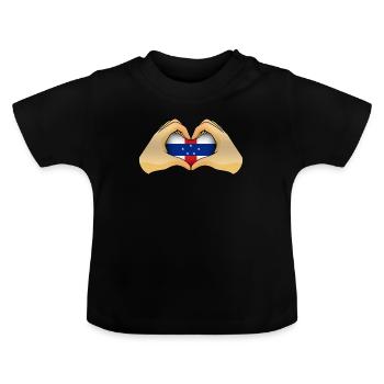 Netherlands Antilles - Baby Organic T-Shirt with Round Neck - black - Front
