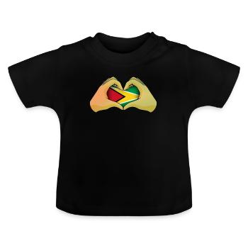 Guyana - Baby Organic T-Shirt with Round Neck - black - Front