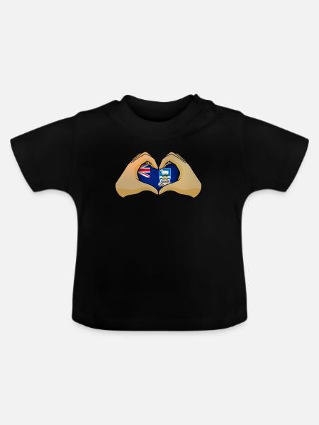 Falklandinseln - Baby Bio-T-Shirt mit Rundhals - Schwarz