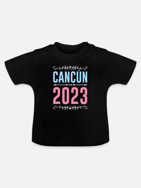 Cancun 2023 - Baby Bio-T-Shirt mit Rundhals - Schwarz