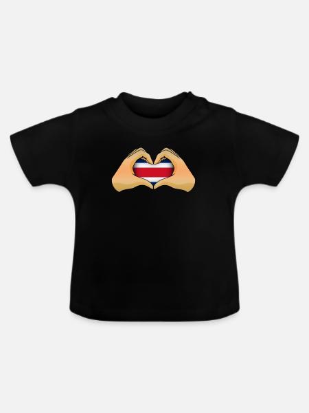 Costa Rica - Baby Bio-T-Shirt mit Rundhals - Schwarz