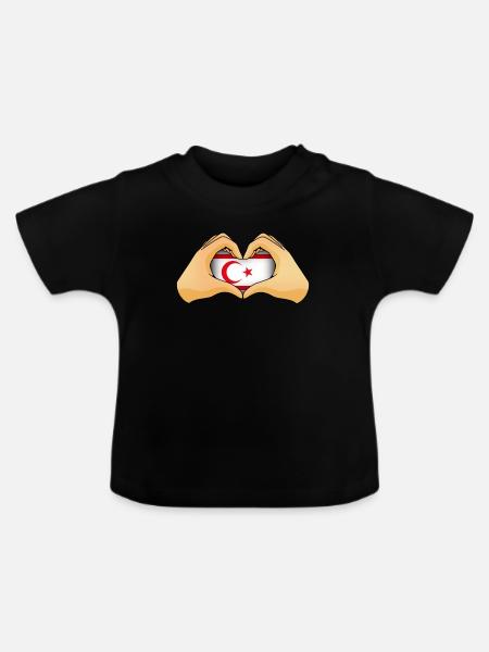 Nordzypern - Baby Bio-T-Shirt mit Rundhals - Schwarz
