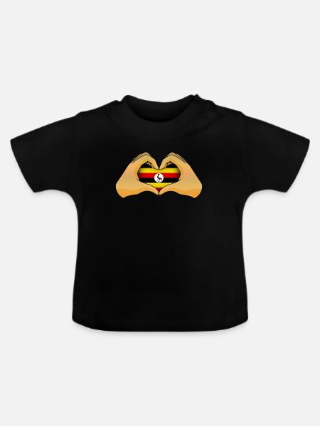 Uganda - Baby Bio-T-Shirt mit Rundhals - Schwarz