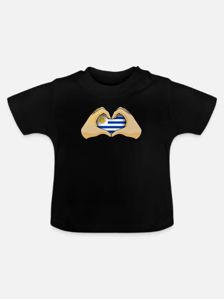 Uruguay - Baby Bio-T-Shirt mit Rundhals - Schwarz