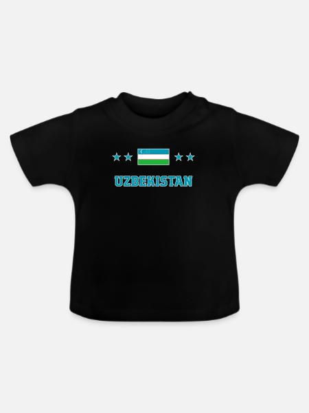 Usbekistan - Baby Bio-T-Shirt mit Rundhals - Schwarz