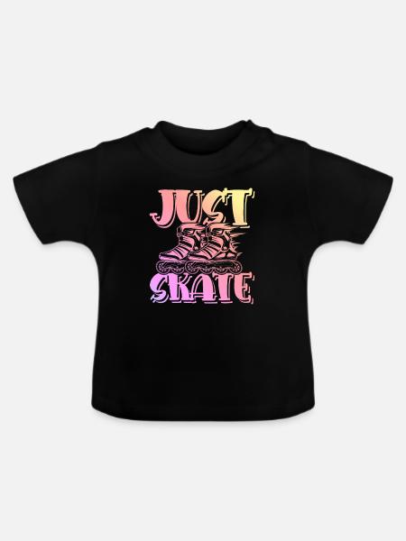 skate skaten - Baby Bio-T-Shirt mit Rundhals - Schwarz