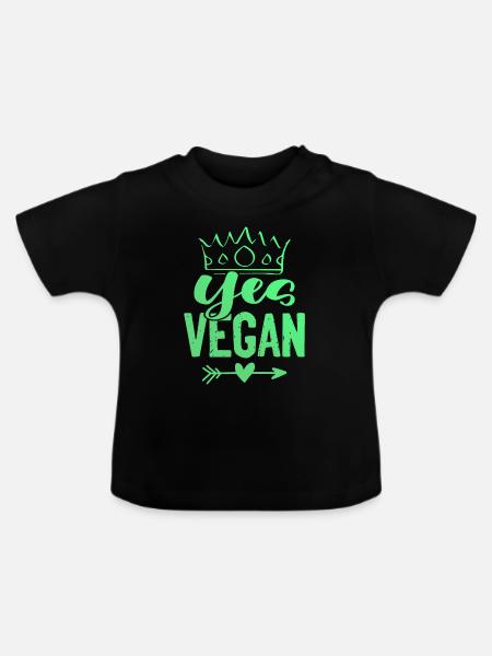 ja vegan - Baby Bio-T-Shirt mit Rundhals - Schwarz