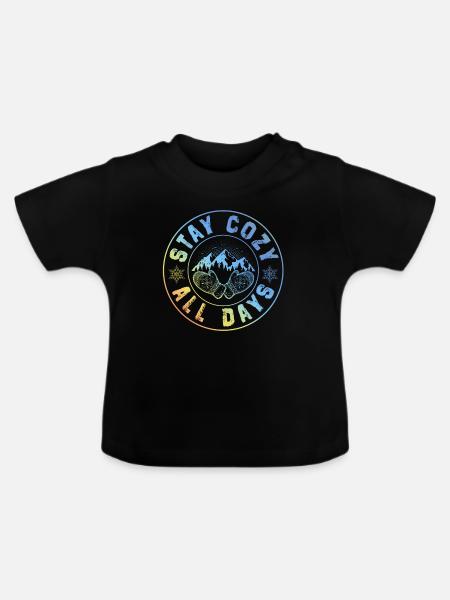 Winter Kalt Cozy - Baby Bio-T-Shirt mit Rundhals - Schwarz