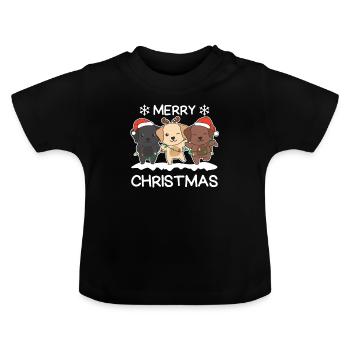 Joyeux Noël Labrador Chiens de la veille de Noël - T-shirt bio col rond Bébé - noir - Devant