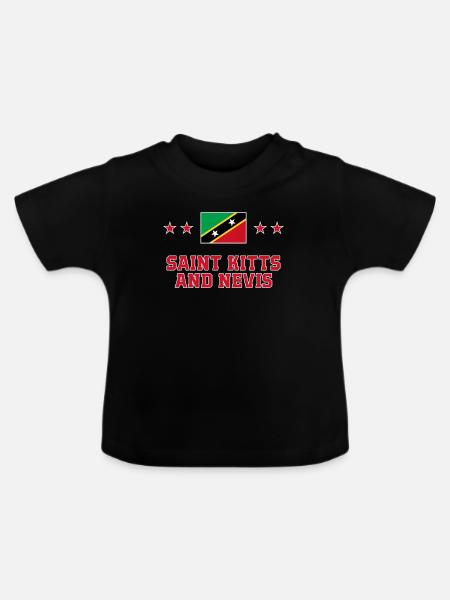St. Kitts und Nevis - Baby Bio-T-Shirt mit Rundhals - Schwarz