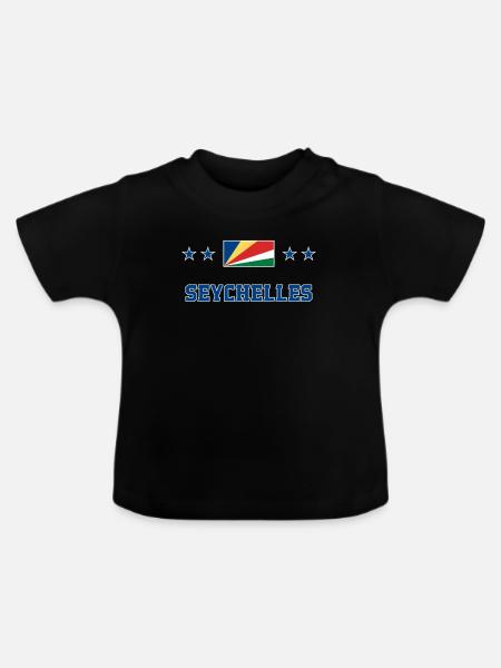Seychellen - Baby Bio-T-Shirt mit Rundhals - Schwarz